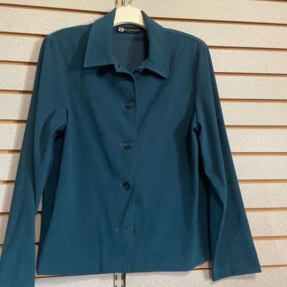 RL Richard New York‎ Teal Button Down Long Sleeve Career Jacket
Size 8